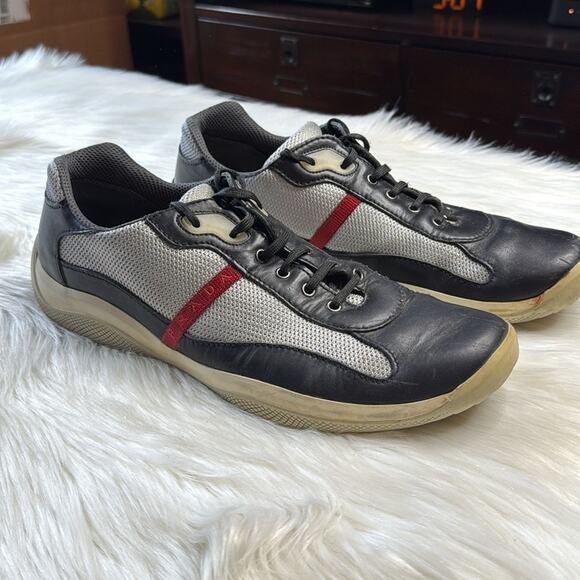 Prada Black and Gray America’s Cup Sneakers - Picture 1 of 11